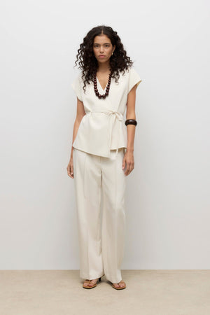 Vannah V-Neck Midi Väst - Birch