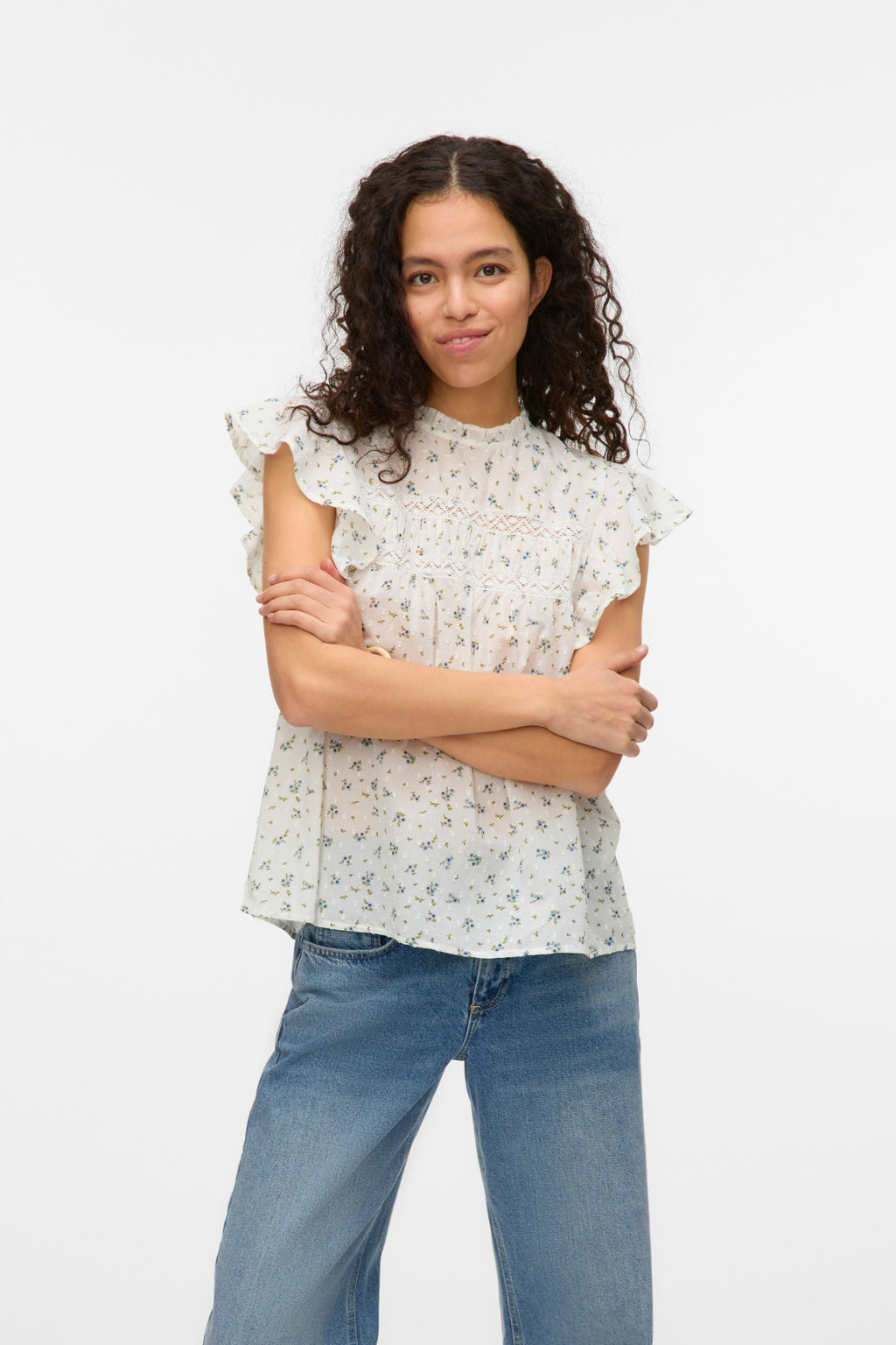 Trine Spetstopp - Snow White Maguerite Blue Jasper