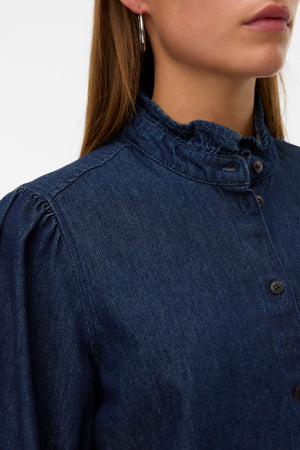 Atla Volang Denimskjorta - Mörkblå Denim