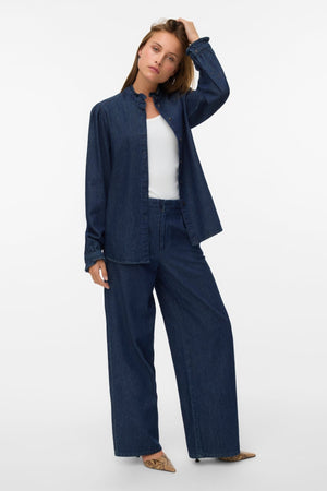 Atla Volang Denimskjorta - Mörkblå Denim