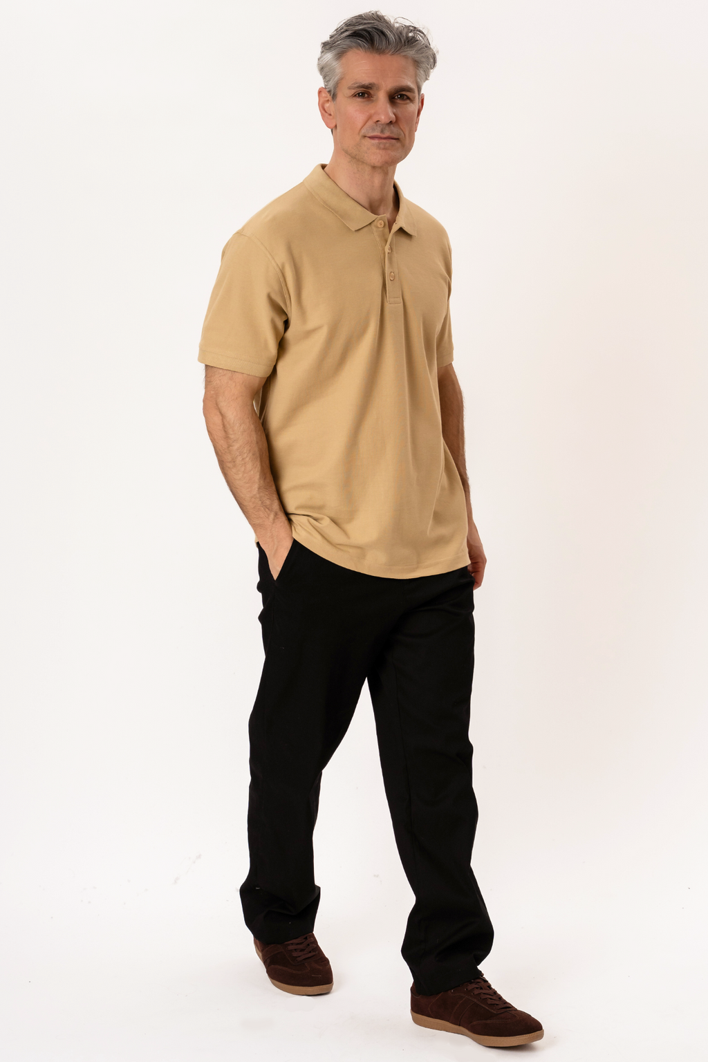 Basic Polo skjorta- Kaki
