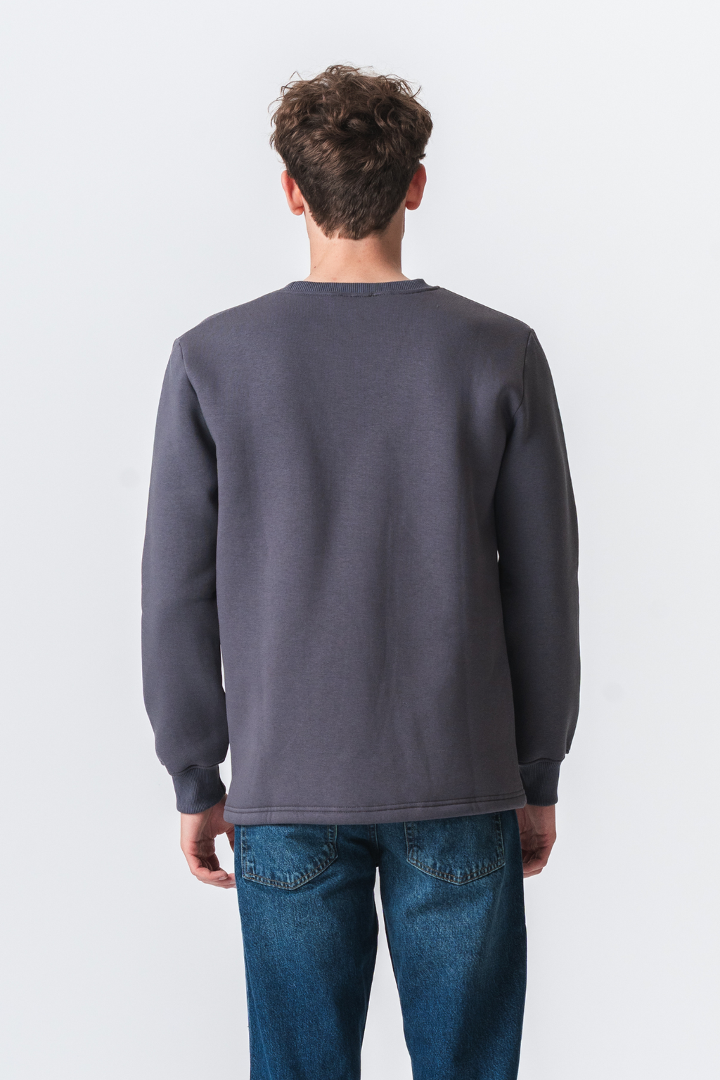 Pocket Sweatshirt Regular Fit - Mörk Grå