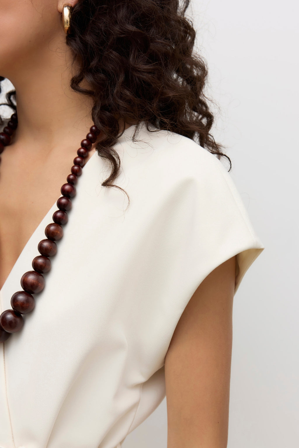 Vannah V-Neck Midi Väst - Birch