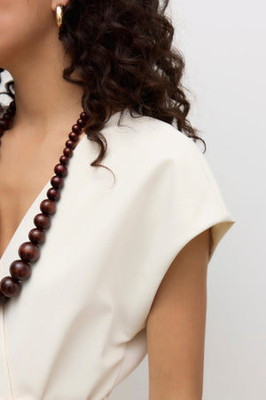 Vannah V-Neck Midi Väst - Birch