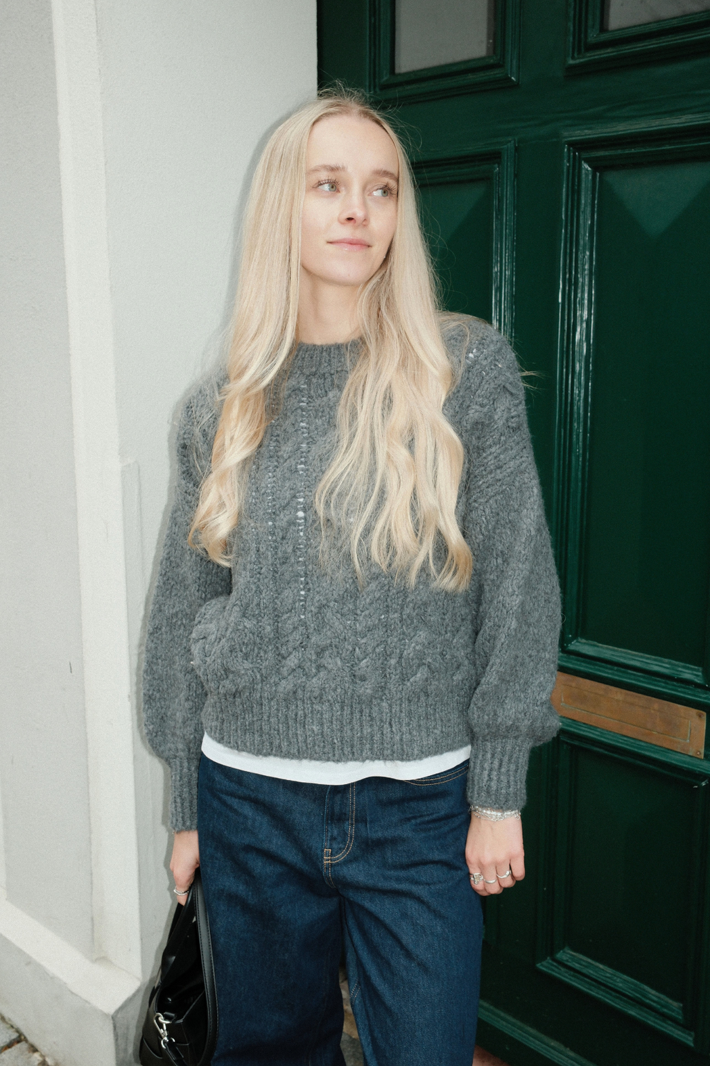 Emma Cable Knit - Mörkgrå
