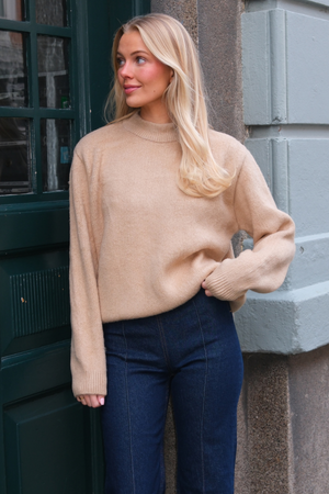 Hazel Stickad Tröja - Beige