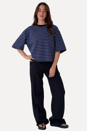 Zoe T-shirt - Svart/Denimblå