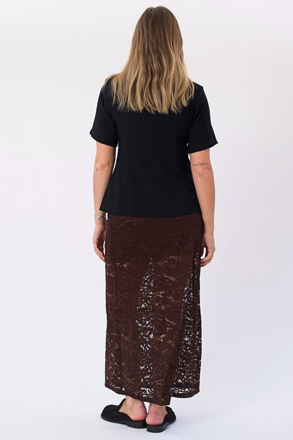 Amara Lace Maxikjol - Coffee