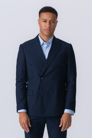 Premium Dubbelknäppt Kavaj - Navy