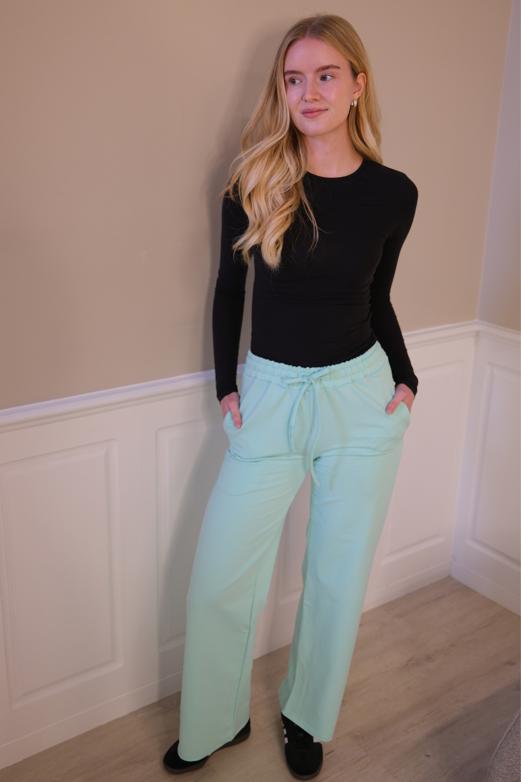 Sweatpants Wide - Dammgröna