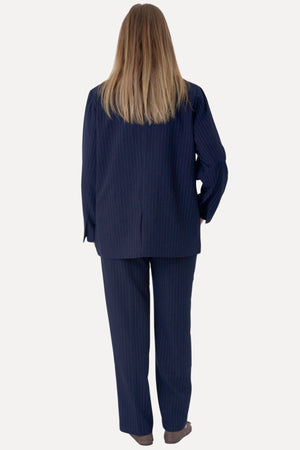 Oversized Kavaj - Navy Pinstripe
