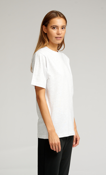 Oversized Tee - Ljusgrå Melerad