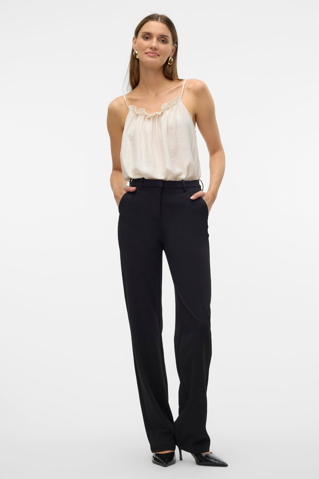 Zamira Slim Straight Pants - Svart