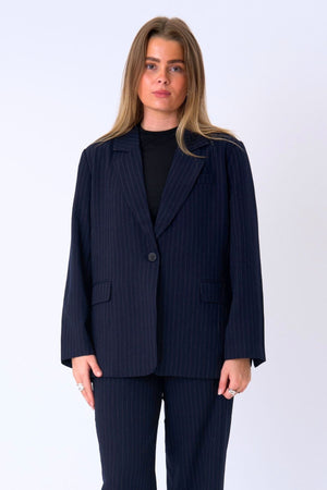 Oversized Kavaj - Navy Pinstripe