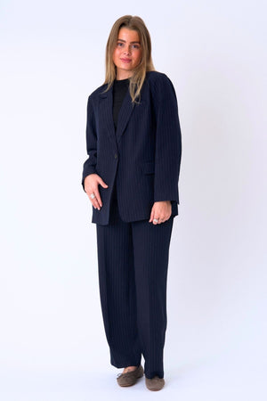 Oversized Kavaj - Navy Pinstripe