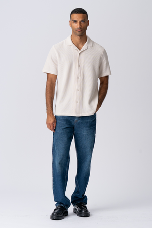 Stickad Skjorta - Beige