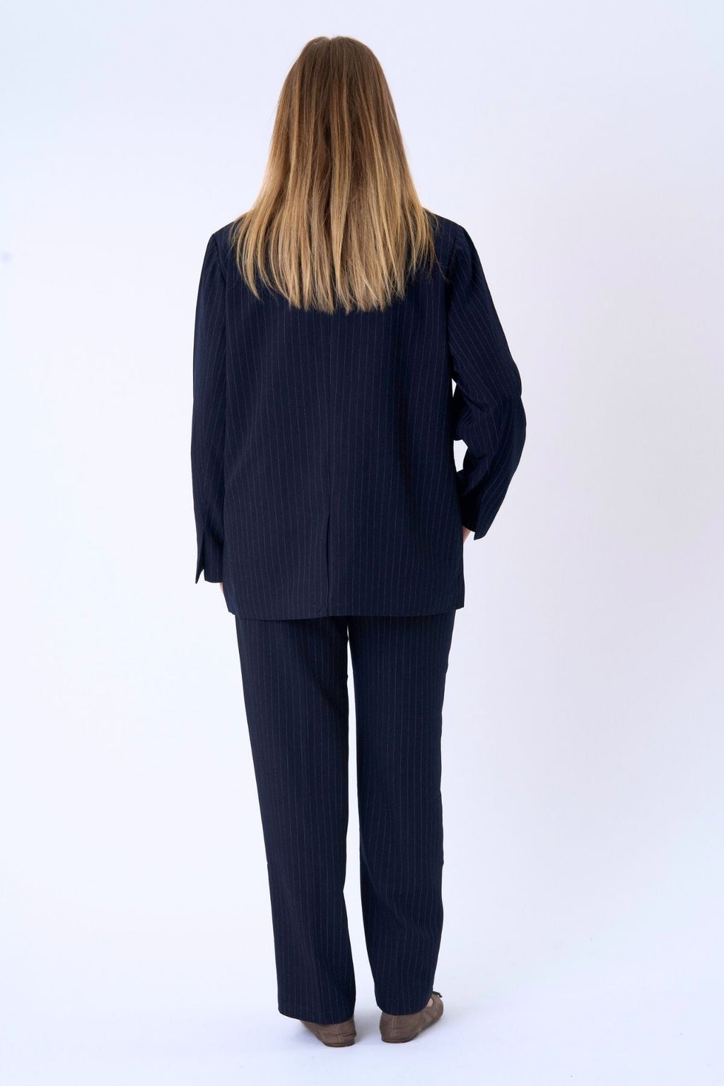 Oversized Kavaj - Navy Pinstripe