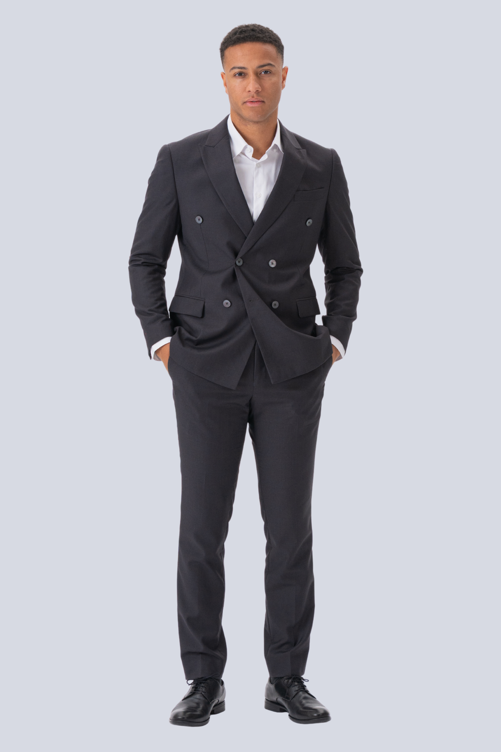 Premium Dubbelknäppt Kavaj - Gråbrun