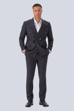 Premium Dubbelknäppt Kavaj - Gråbrun