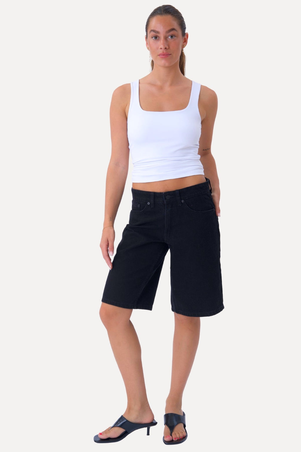 Denimshorts - Svart