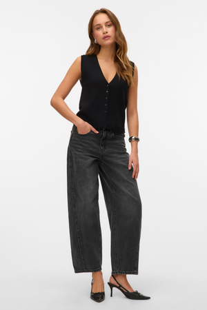 Gold V-Neck Väst - Svart