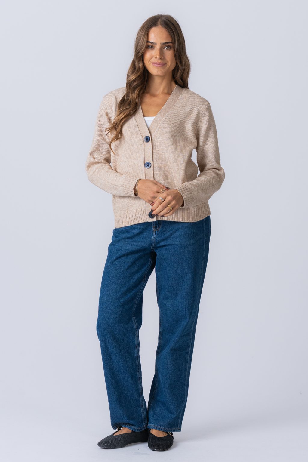 Stickad Kofta - Beige