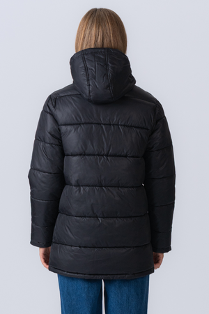 Lång Puffer Jacka - Svart