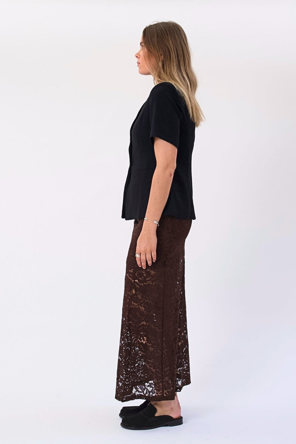 Amara Lace Maxikjol - Coffee