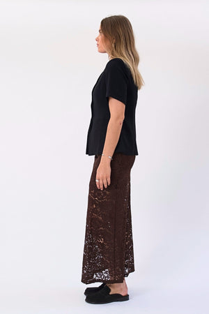 Amara Lace Maxikjol - Coffee