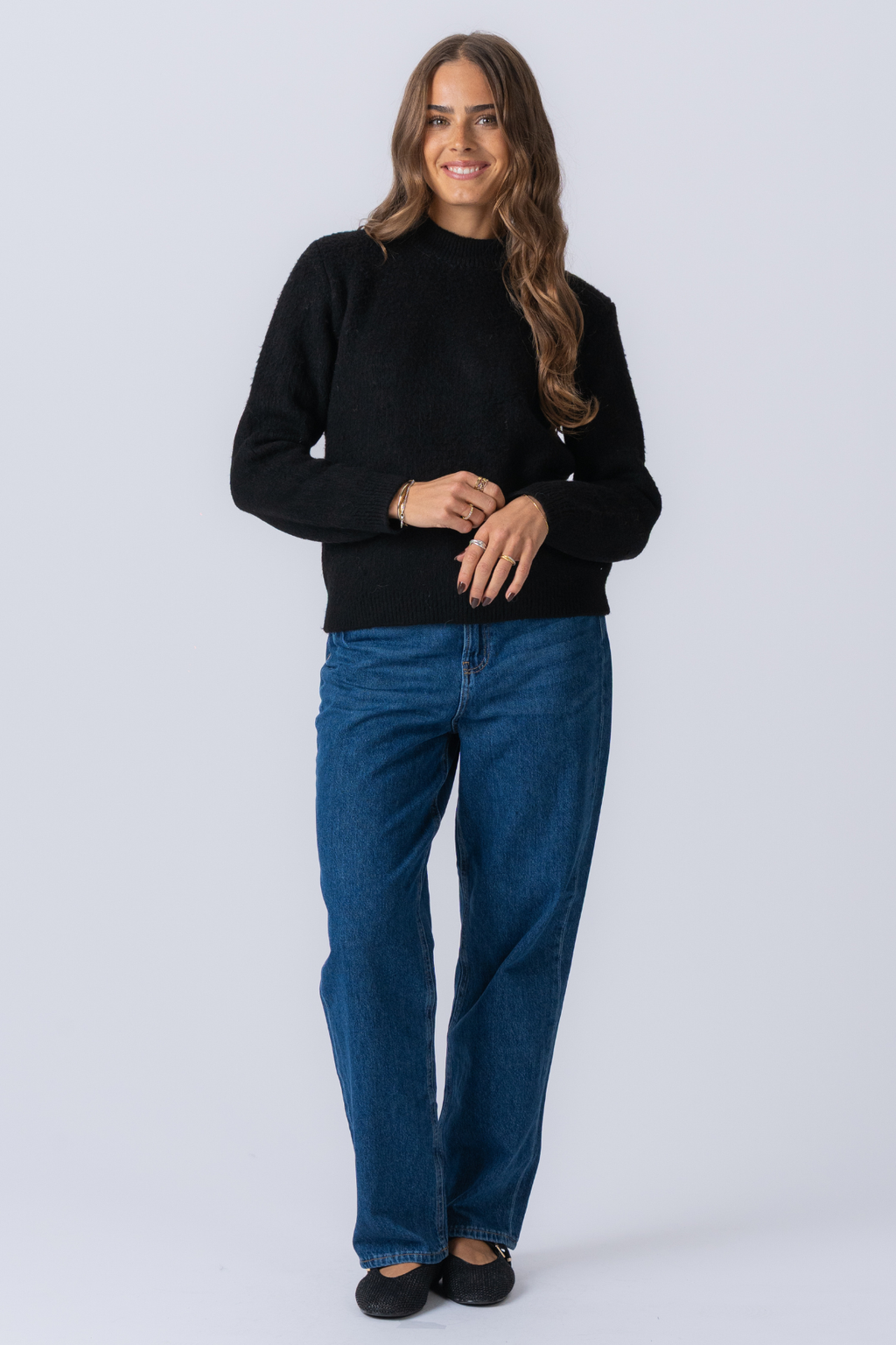 Hazel Stickad Tröja - Svart