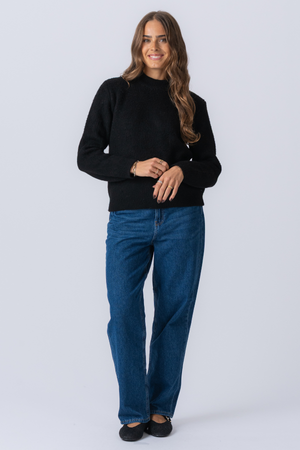 Hazel Stickad Tröja - Svart