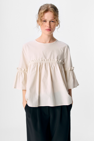 Hope Neck Top - Vit Sand