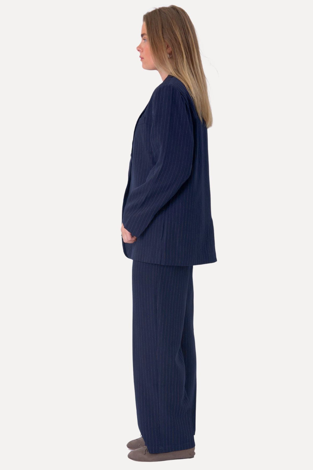 Oversized Kavaj - Navy Pinstripe
