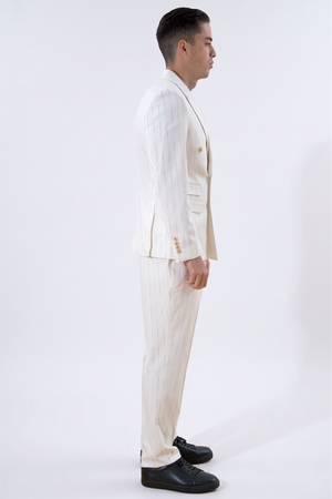 Classic Pants - Vit Pinstripe
