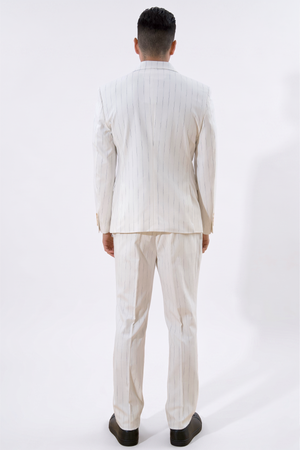 Classic Pants - Vit Pinstripe