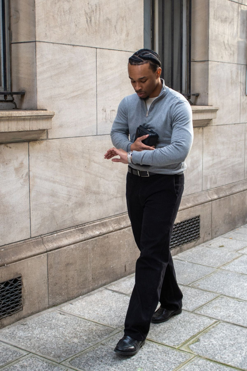 Straight Cotton Chino - Svart