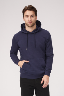 Basic Hoodie Sweat - Marinblå