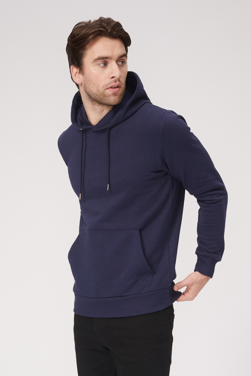 Basic Hoodie Sweat - Marinblå