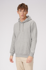 Basic Hoodie Sweat - Ljusgrå Melerad