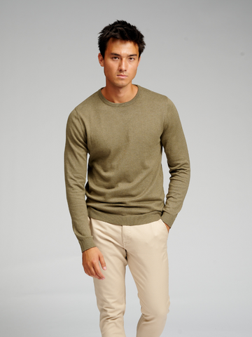 Basic Knit Crewneck - Dusky Green