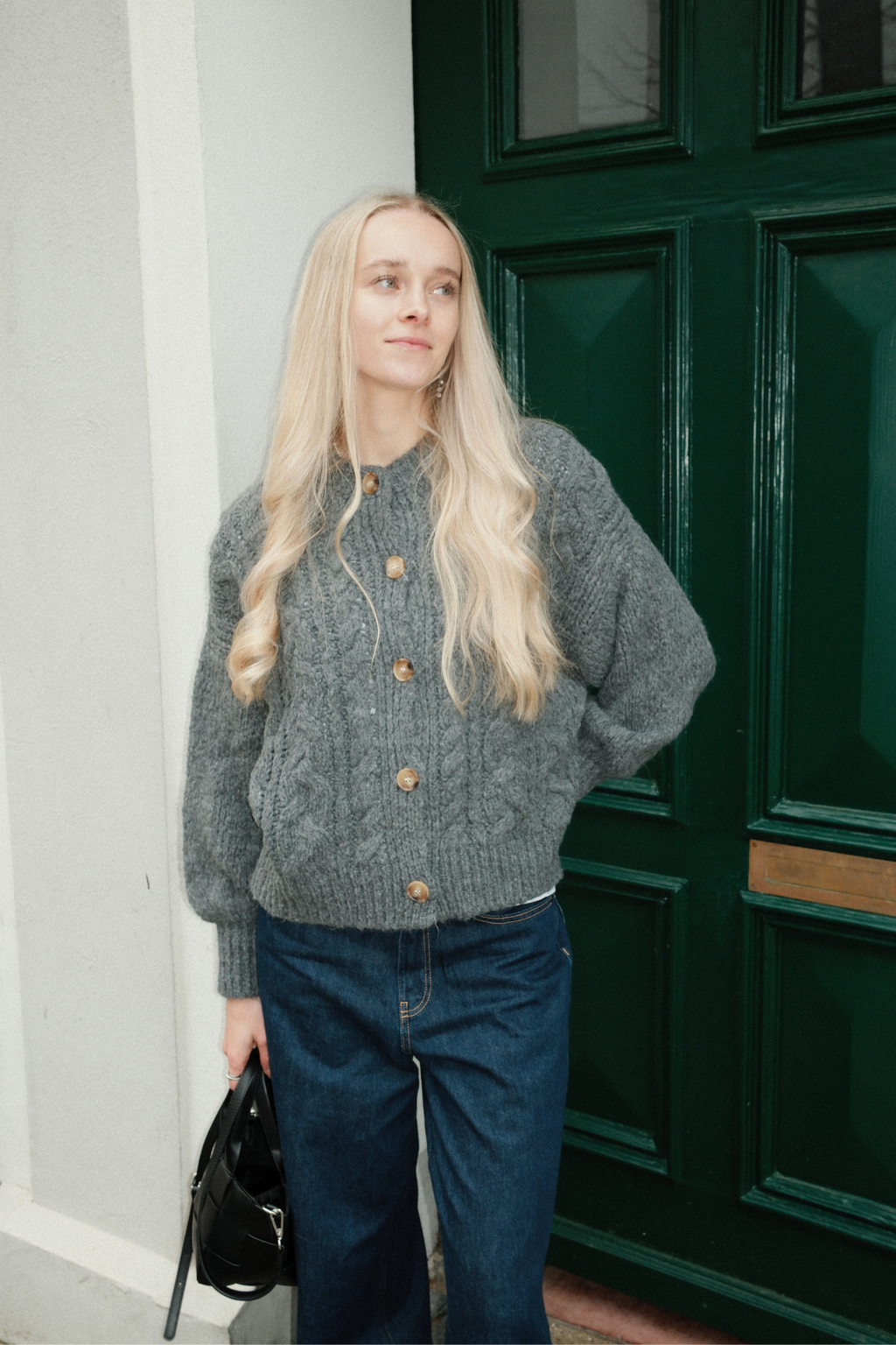 Botton Knit - Mellangrå