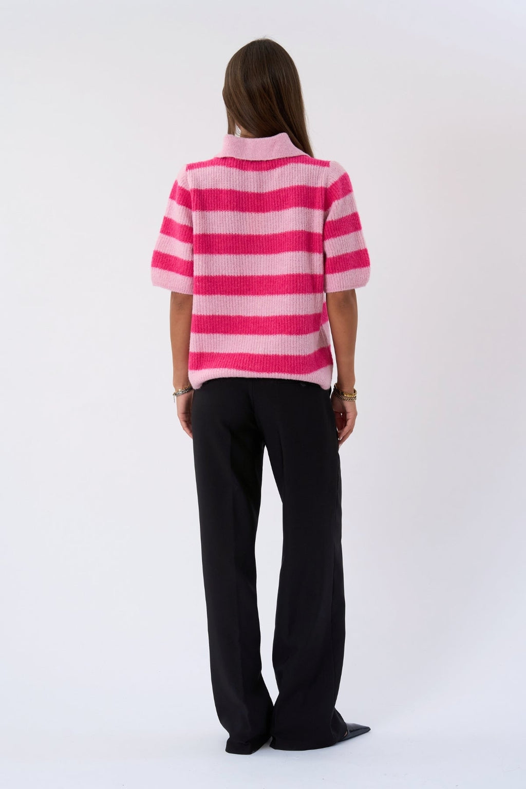 Alba Polo Stickad Tröja - Rosa/Fuxia