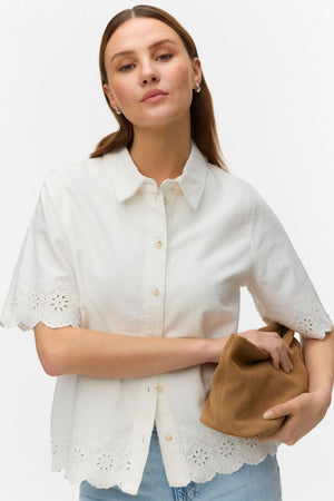 Lysa Color Brod Skjorta - Bright White