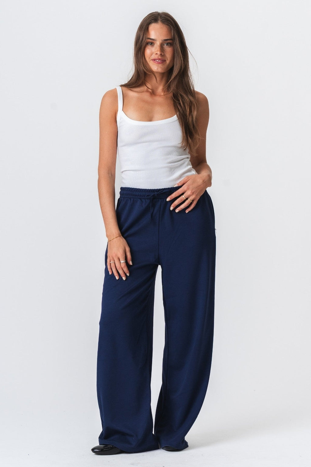 Leah Loose Pants - Mörk Navy