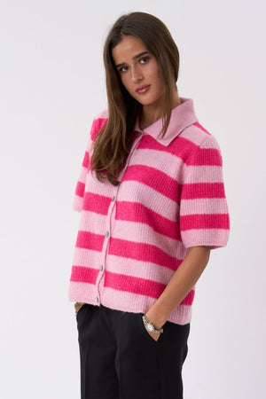 Alba Polo Stickad Tröja - Rosa/Fuxia