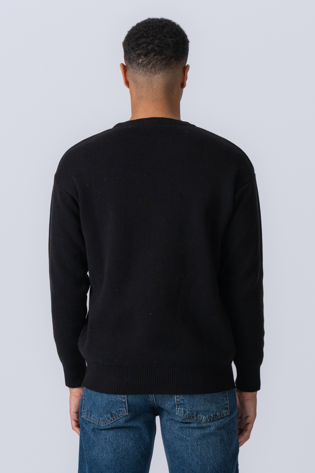 Crewneck Knit Sweater - Svart