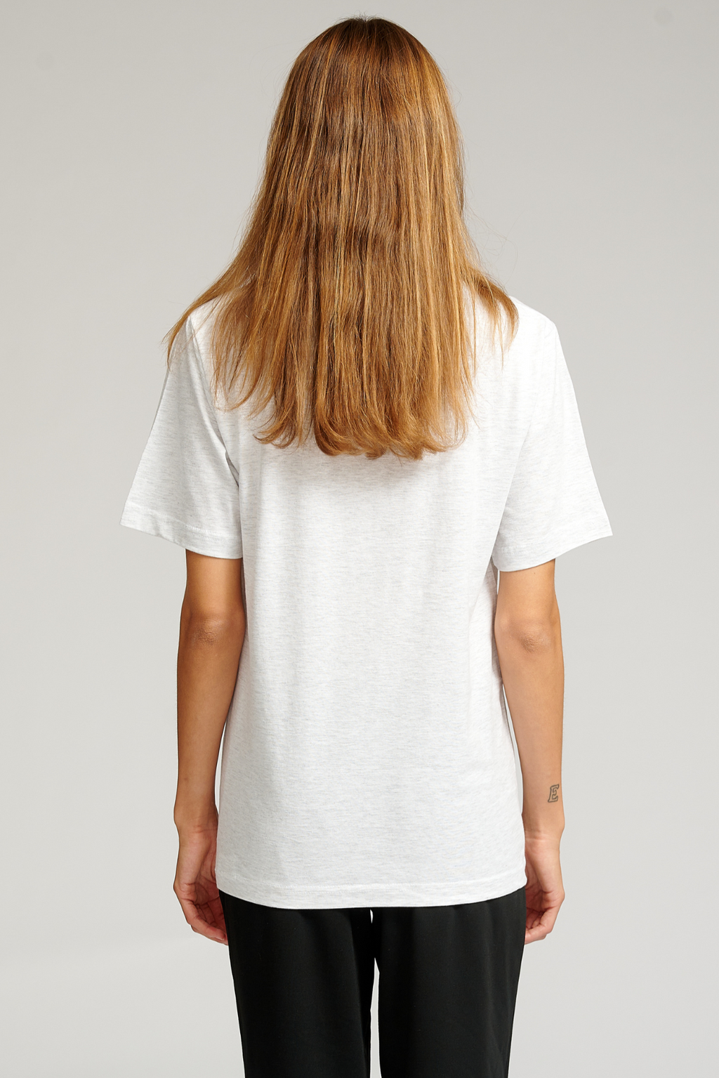 Oversized Tee - Ljusgrå Melerad
