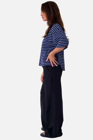 Zoe T-shirt - Svart/Denimblå