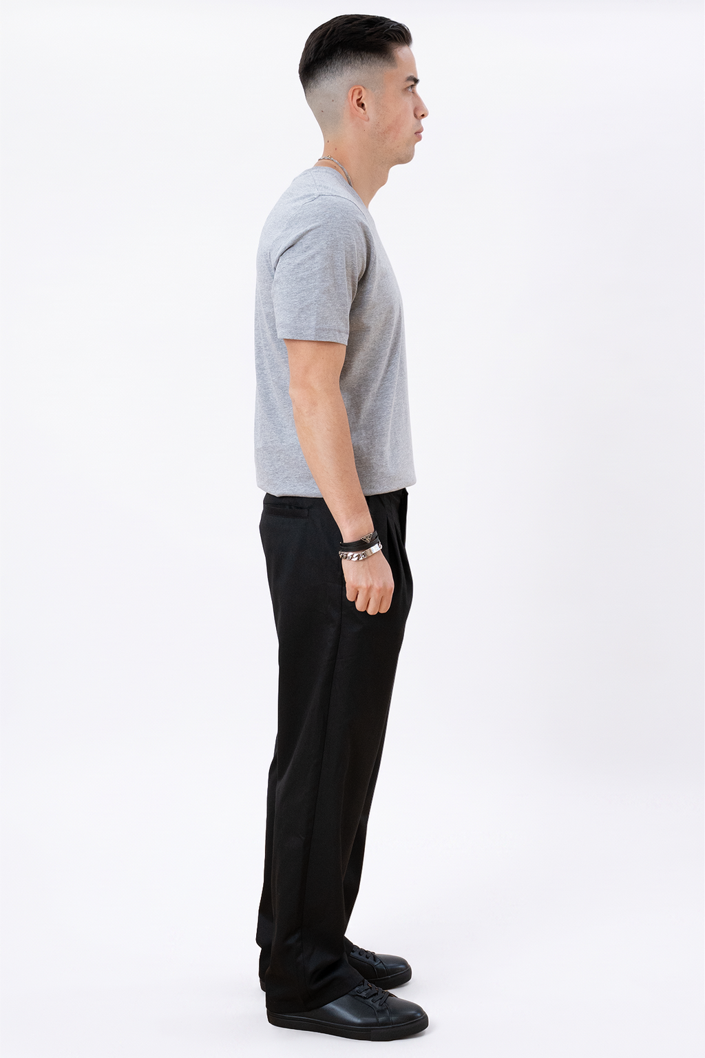 Basic V-neck Tee - Oxford Grå