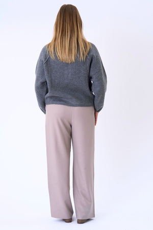 Selma Knit Zipper - Grå